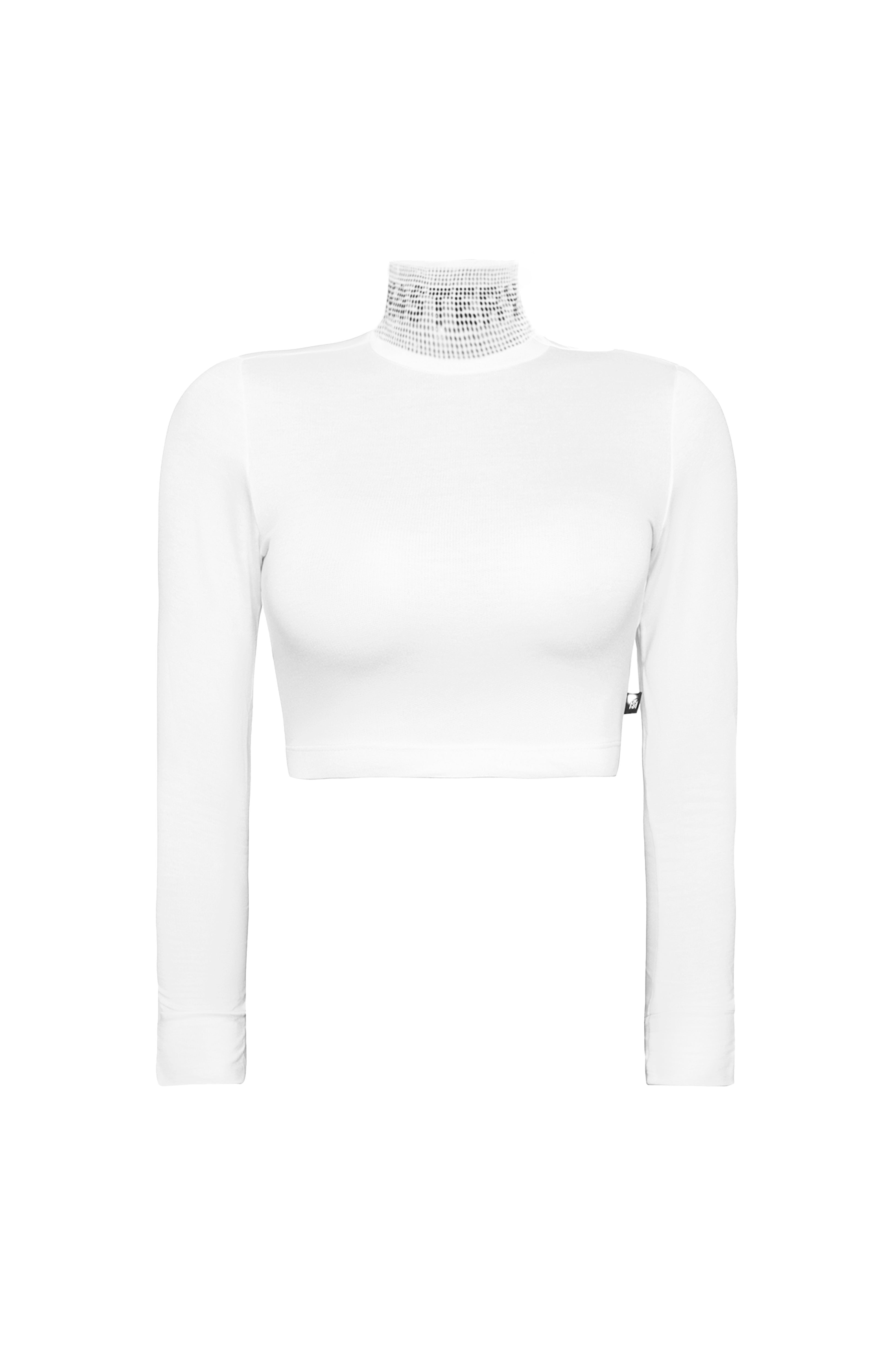 KYLIE LONG SLEEVE CROP TOP WHITE