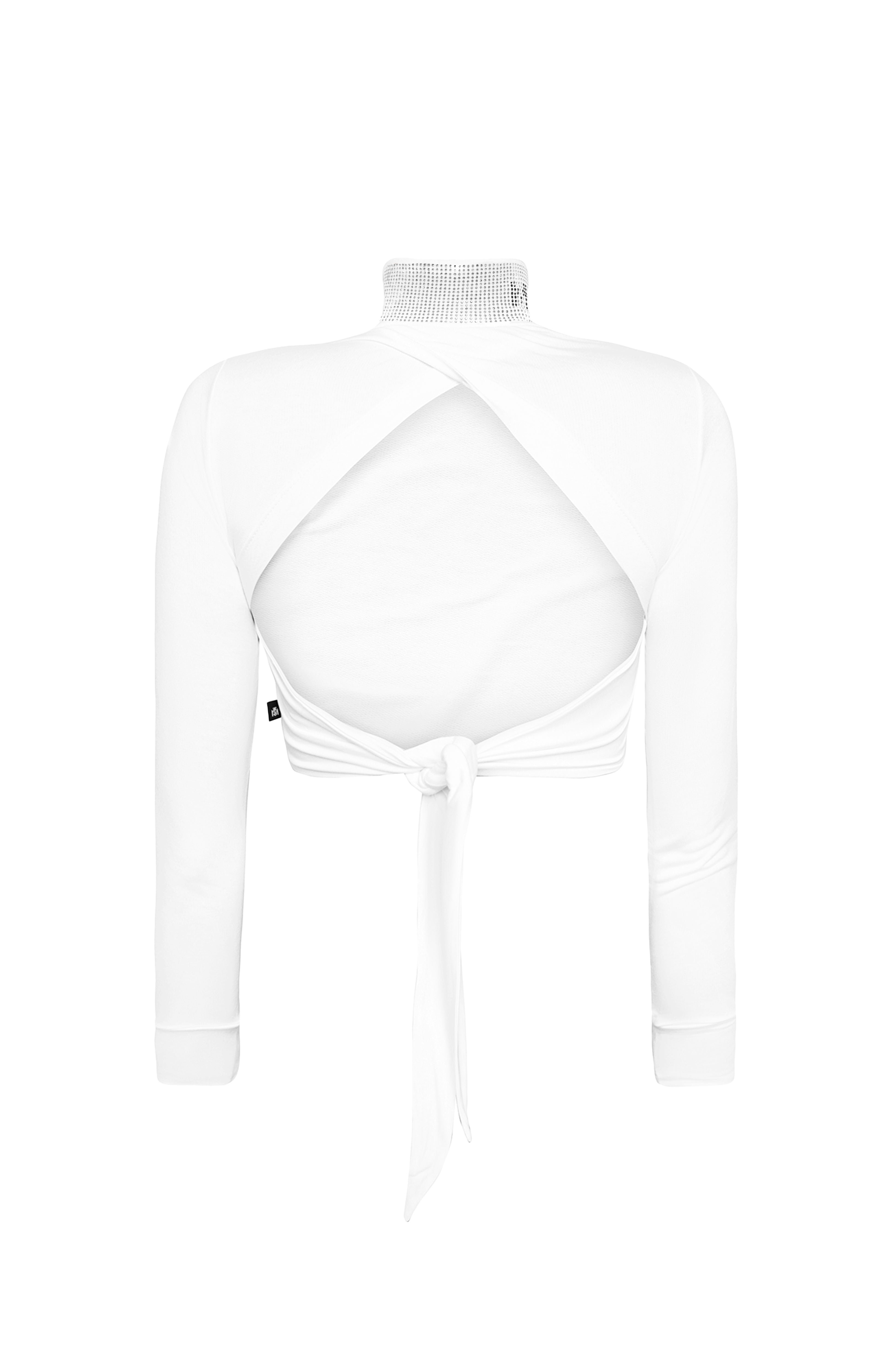 KYLIE LONG SLEEVE CROP TOP WHITE