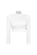 KYLIE LONG SLEEVE CROP TOP WHITE