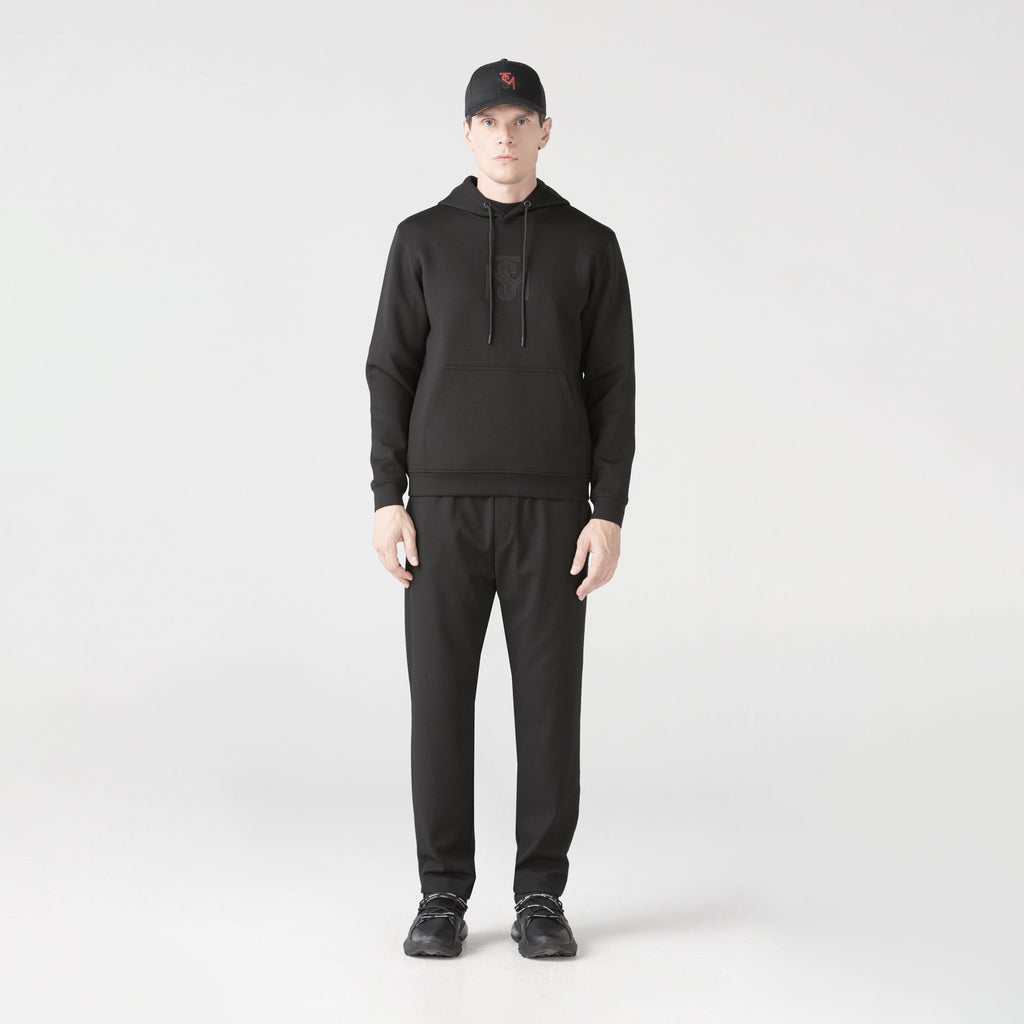 CROW HOODIE MEN BLACK