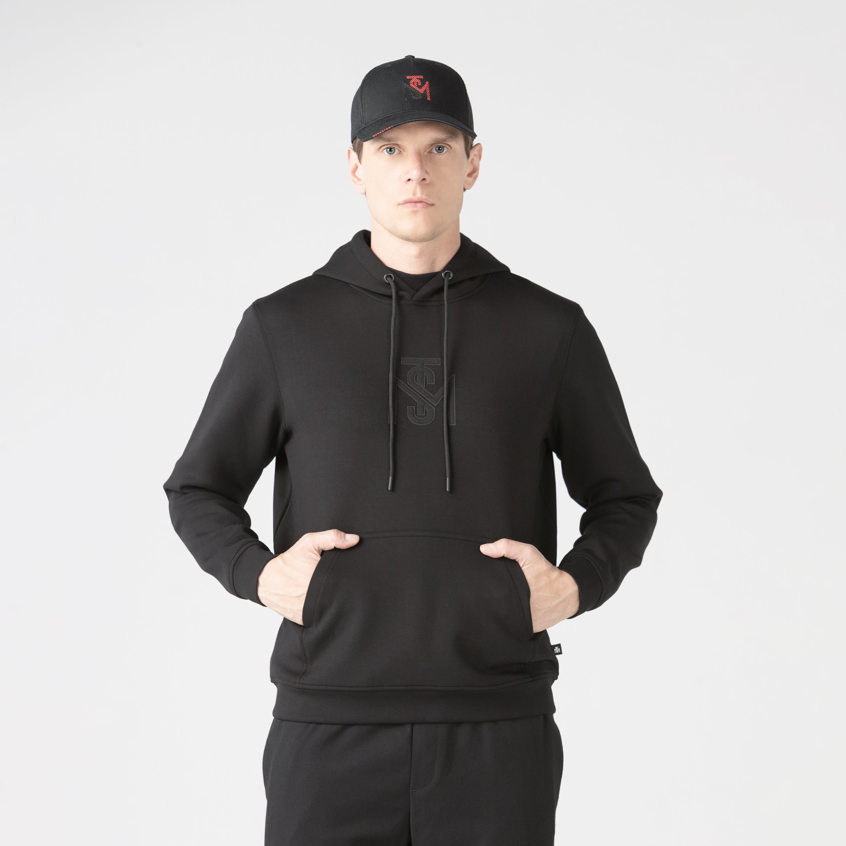 CROW HOODIE MEN BLACK