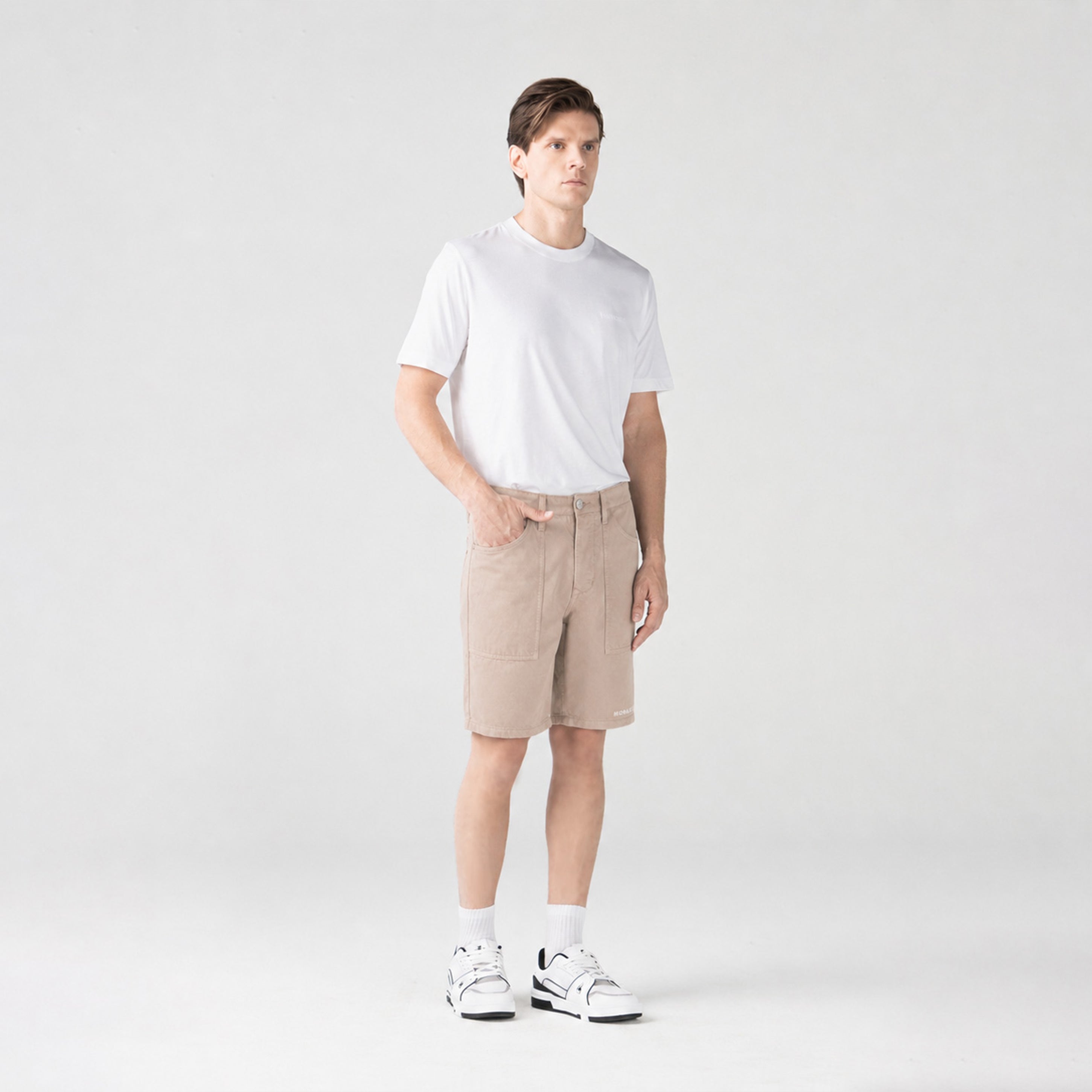 EXCELSUS DENIM SHORT MEN SIMPLY TAUPE