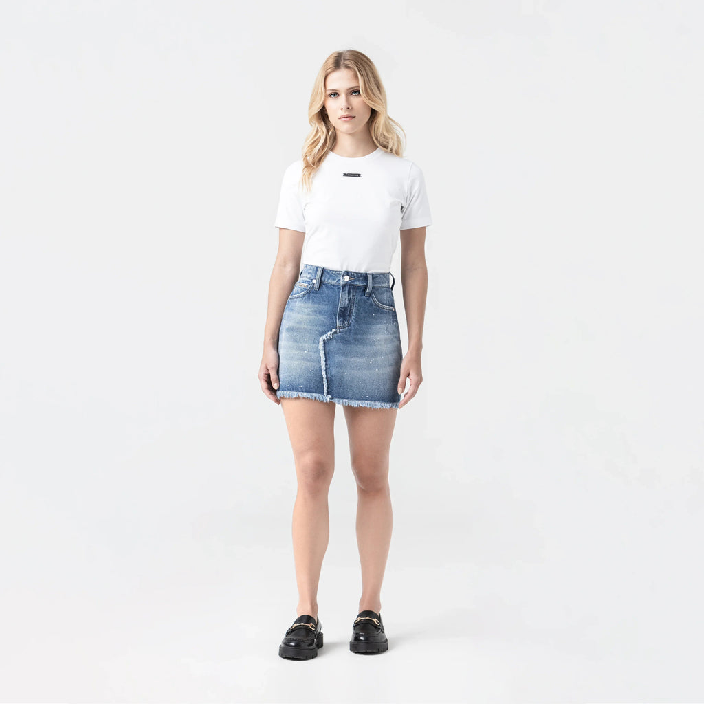 FLORA SKIRT WOMEN BLUE DENIM