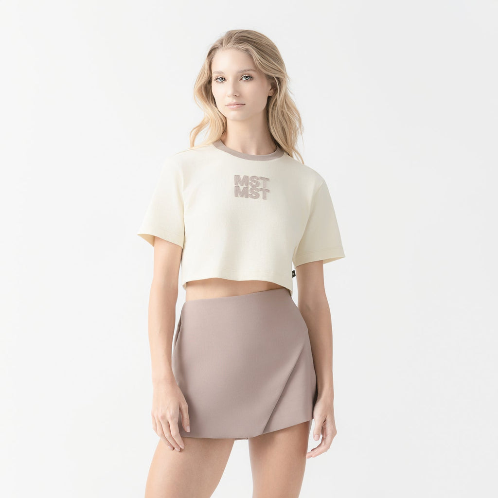 MED CROP TOP WOMEN WHITE ASPARAGUS