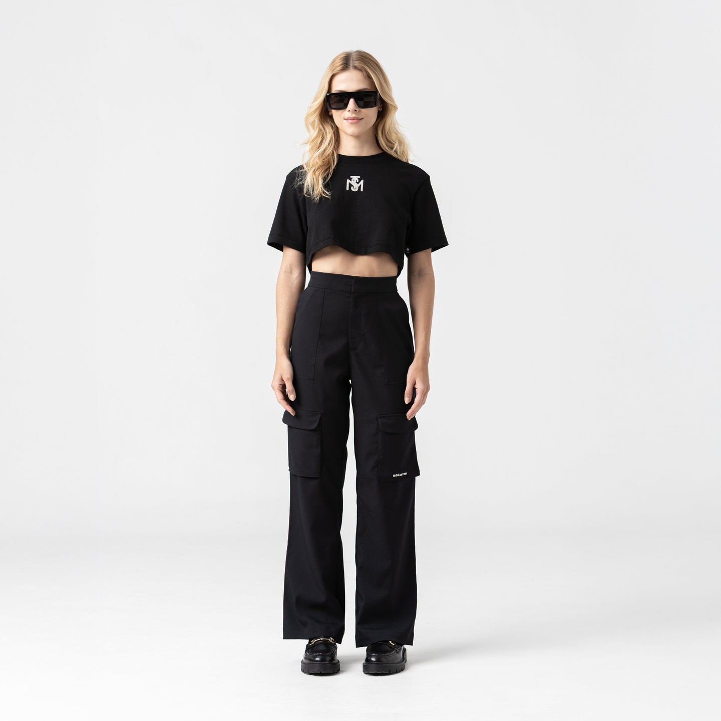 OLWYN CROP TOP WOMEN BLACK METEORITE L/G
