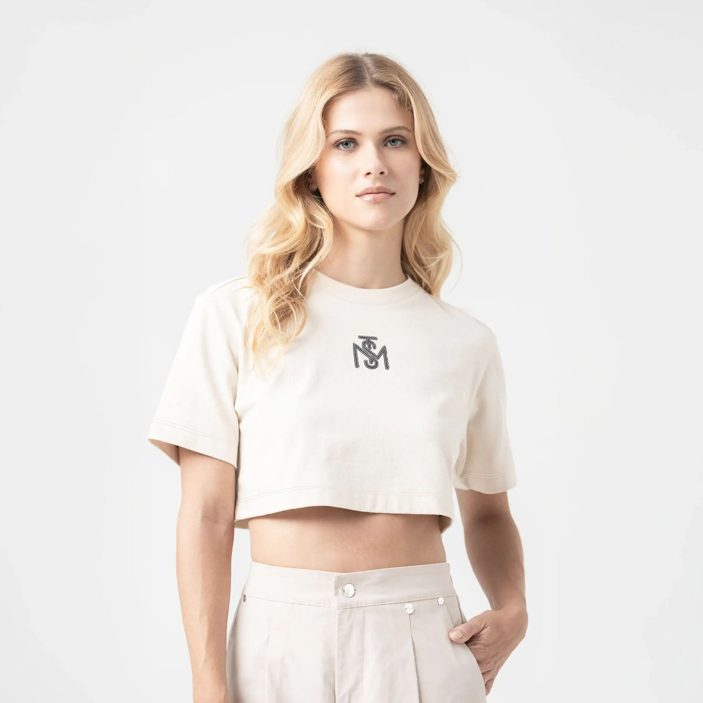 OLWYN CROP TOP WOMEN WHITECAP GRAY L/G
