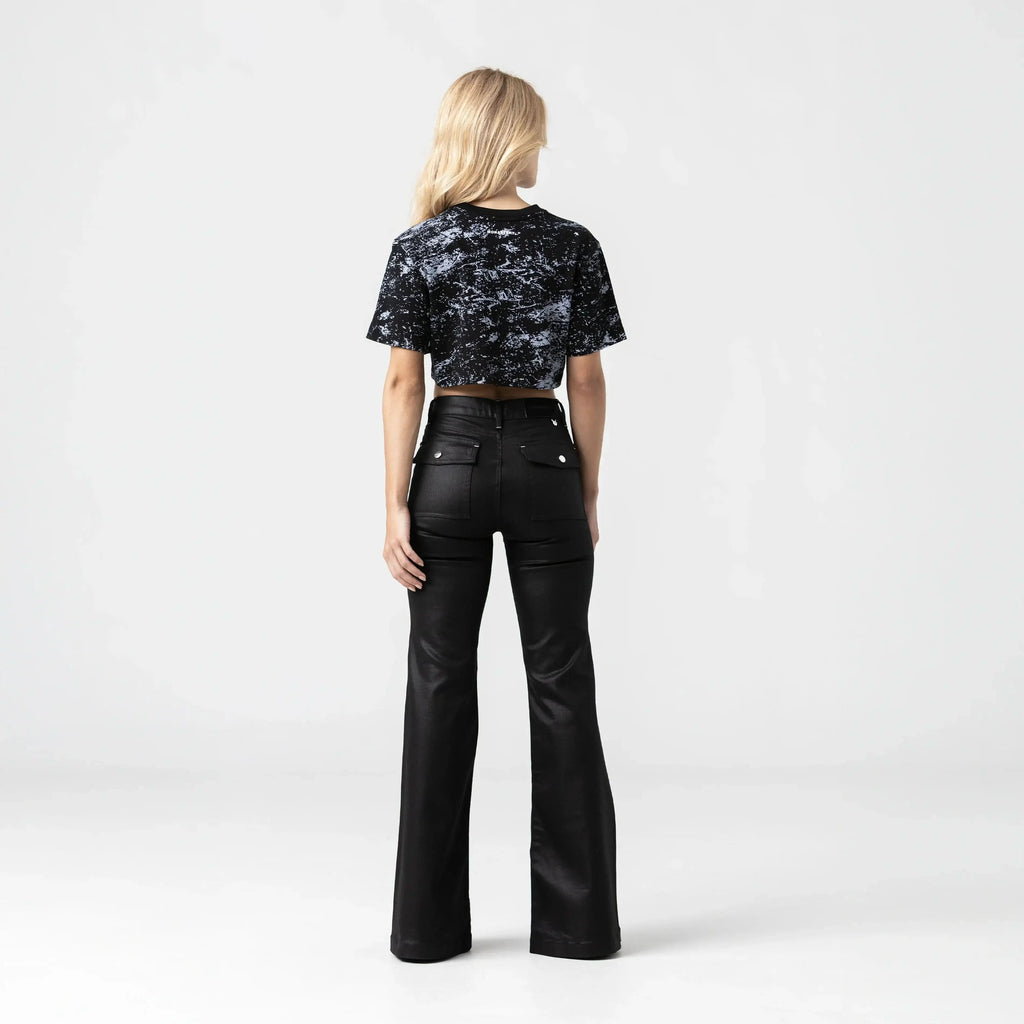 BRYNN CROP TOP WOMEN BLACK METEORITE L/G