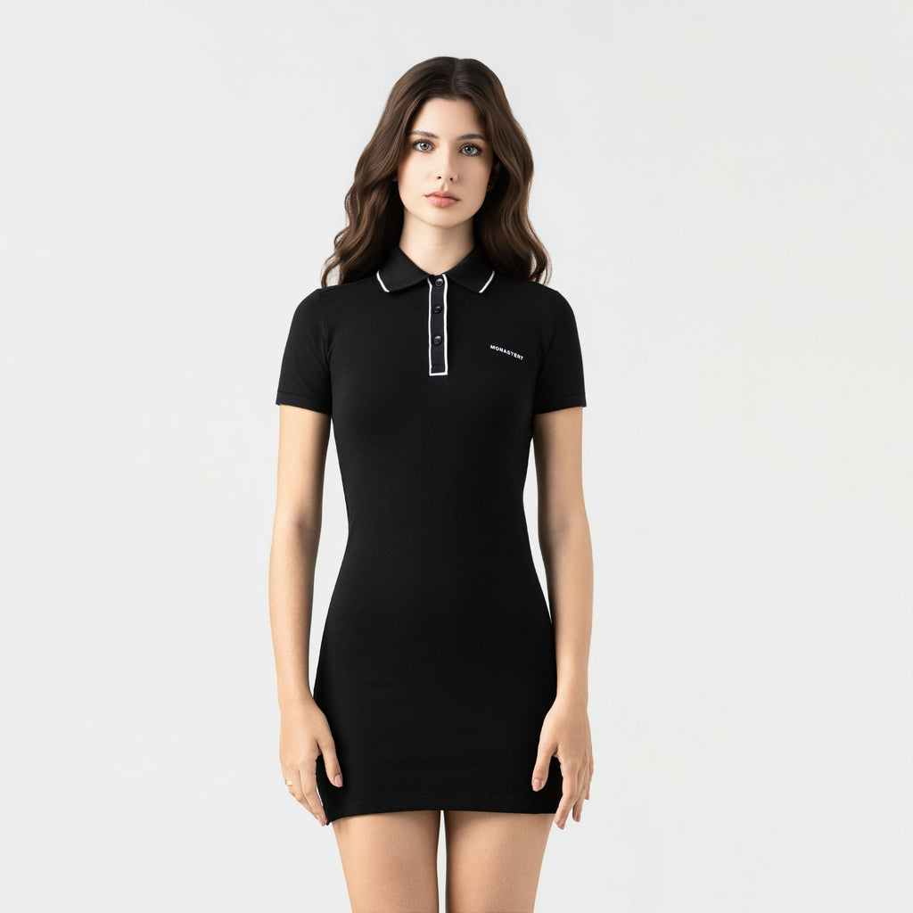 MIKA POLO DRESS WOMEN BLACK