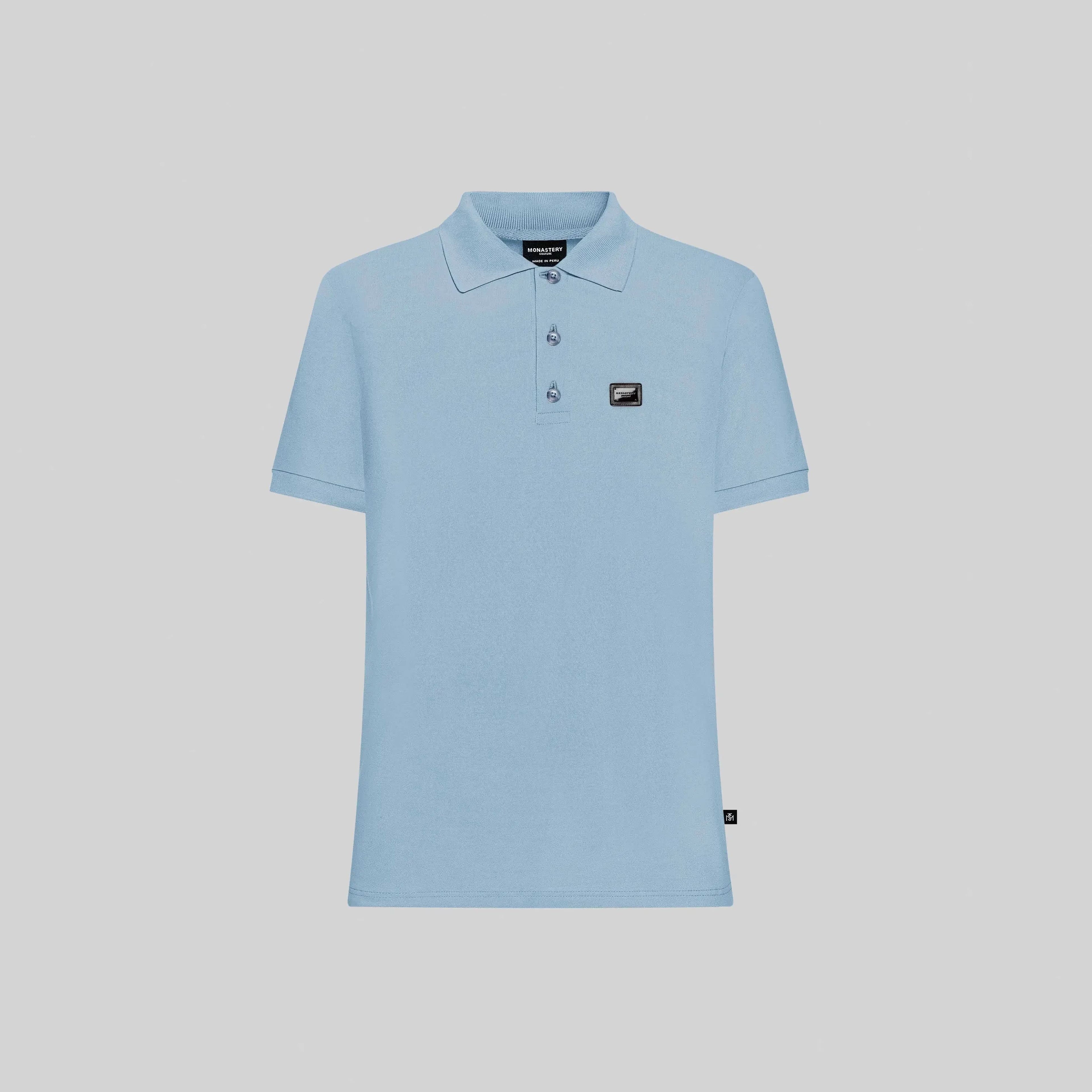 SUZUKA T-SHIRT POLO WOMEN FADED DENIM - Monastery