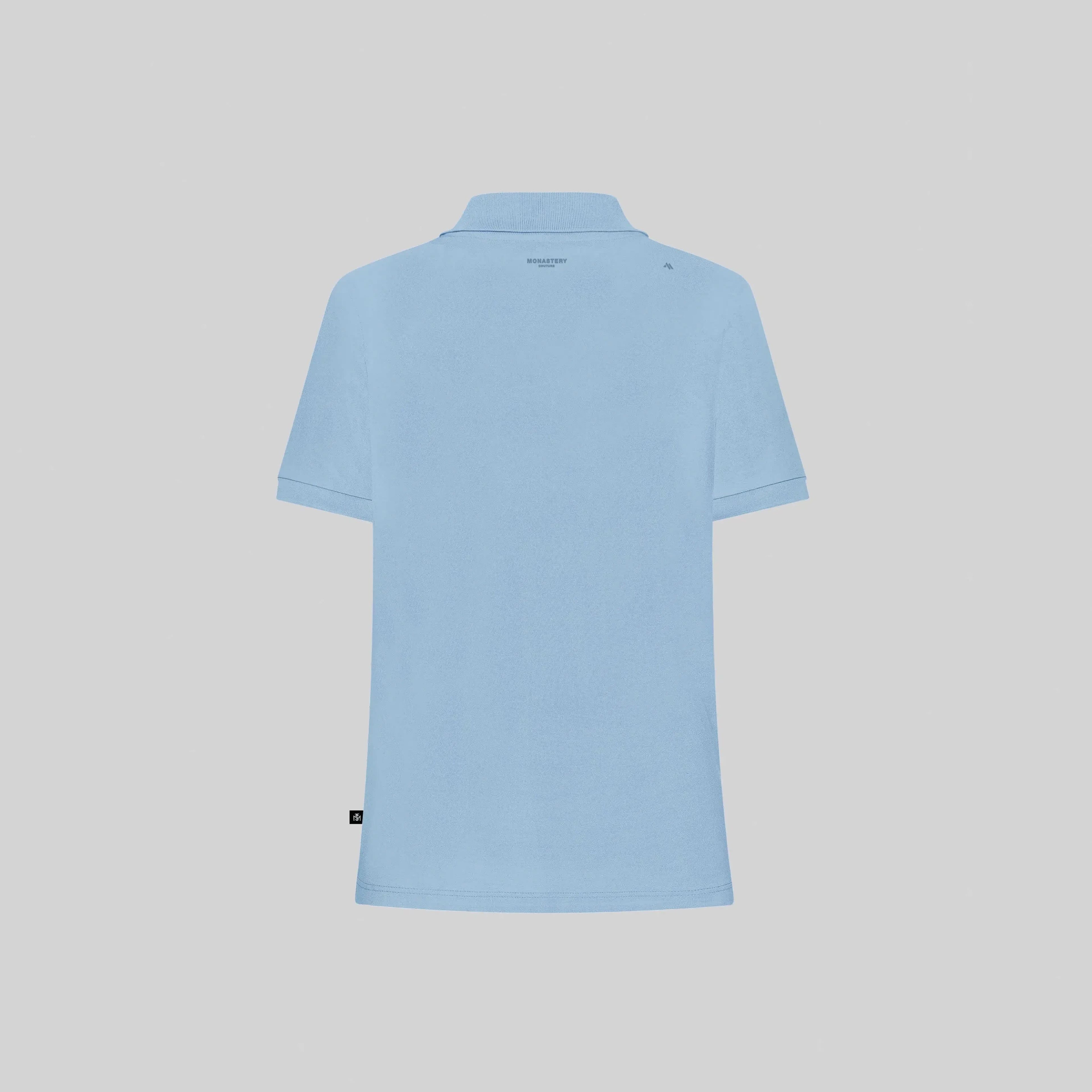 SUZUKA T-SHIRT POLO WOMEN FADED DENIM - Monastery