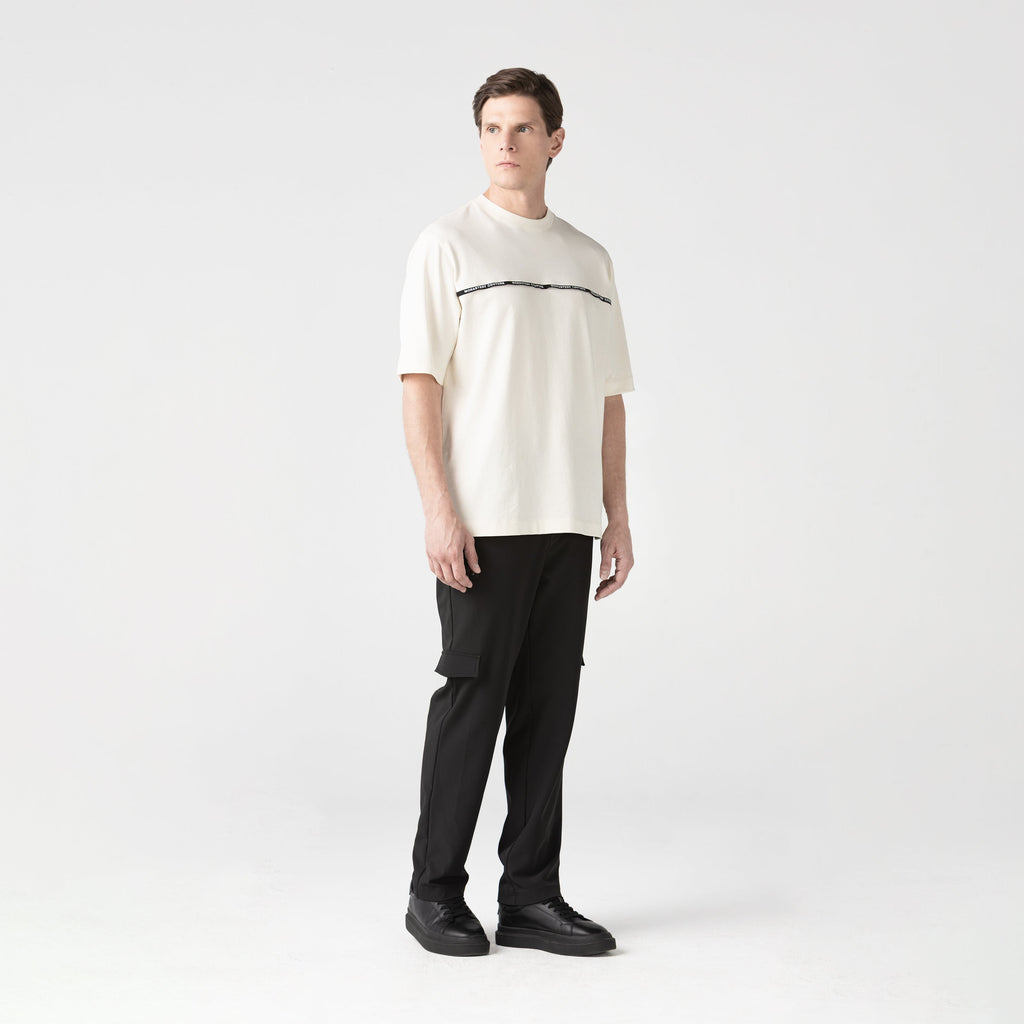 PRAETOR T-SHIRT OVERSIZED MEN EGRET