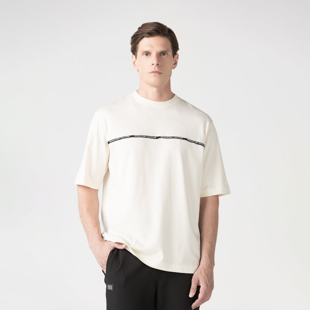 PRAETOR T-SHIRT OVERSIZED MEN EGRET