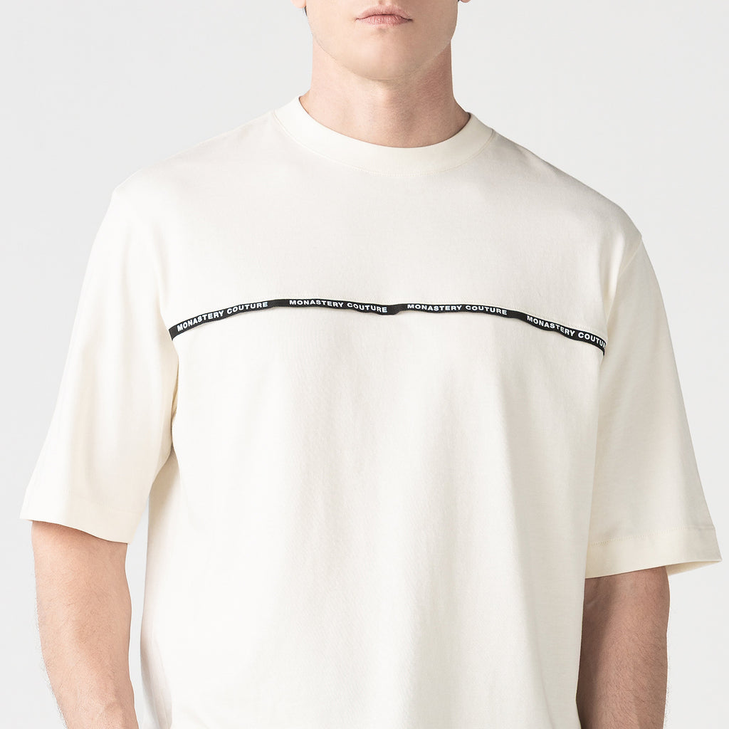 PRAETOR T-SHIRT OVERSIZED MEN EGRET