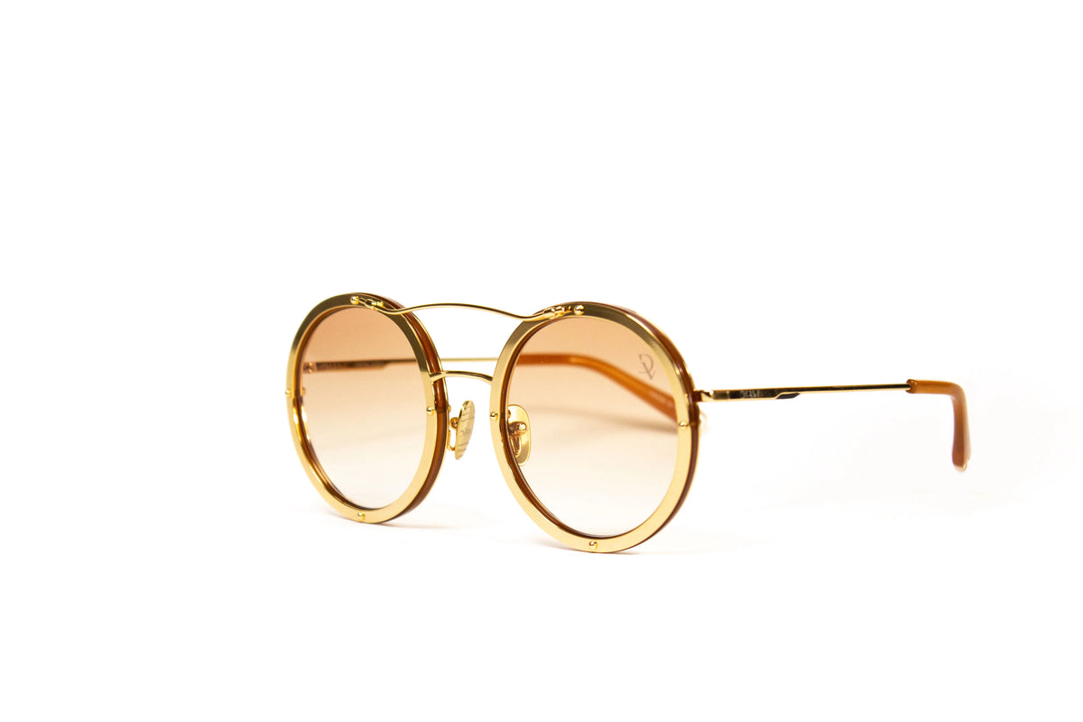 SOLITAIRE GOLD W BROWN GRAD GOLD 18K PLATED