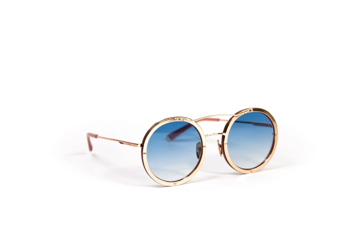 SOLITAIRE ROSE GOLD BLUE GRADIENT GOLD 18K PLATED