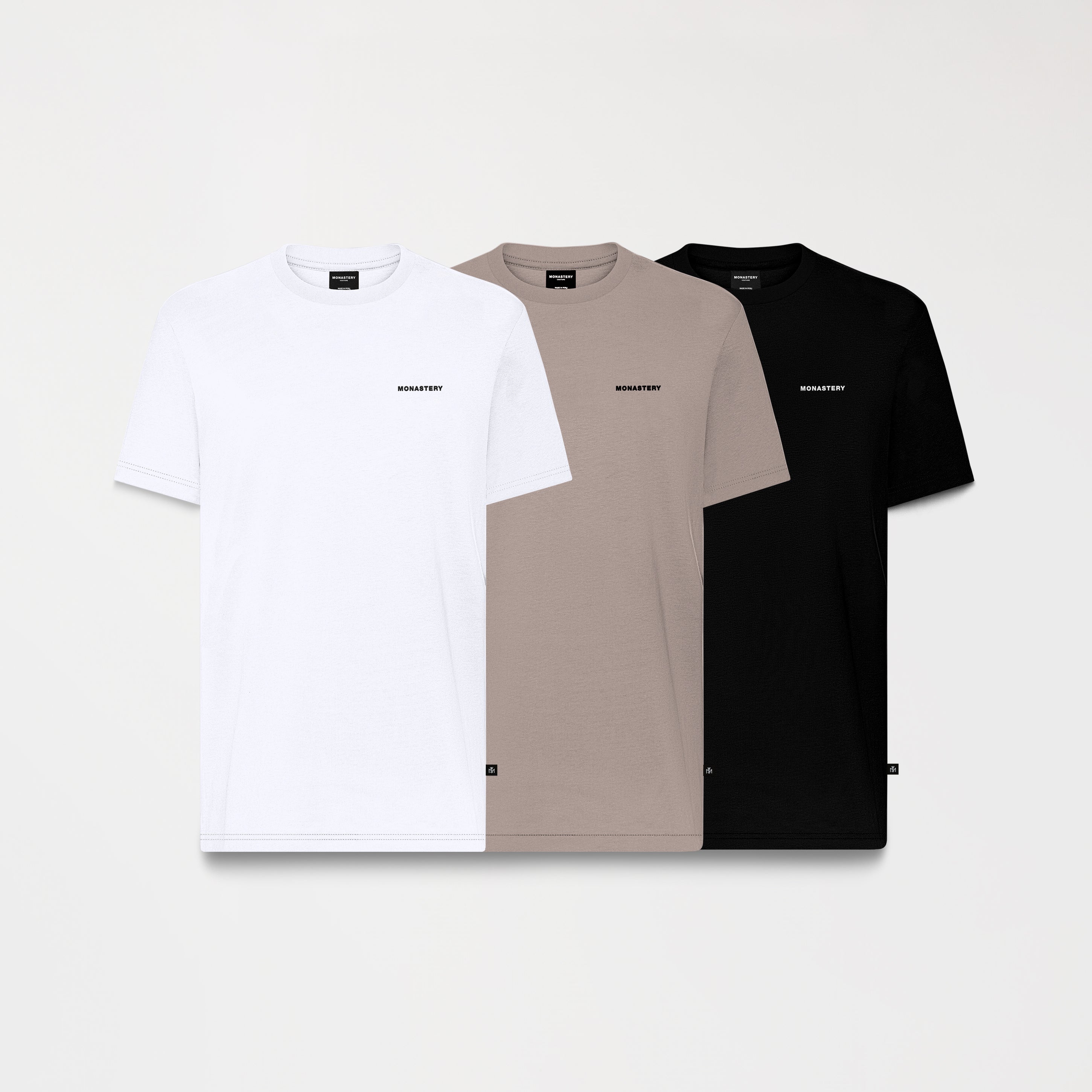 SKIP PACK T-SHIRT MEN BLACK- WHITE- TAUPE GRAY