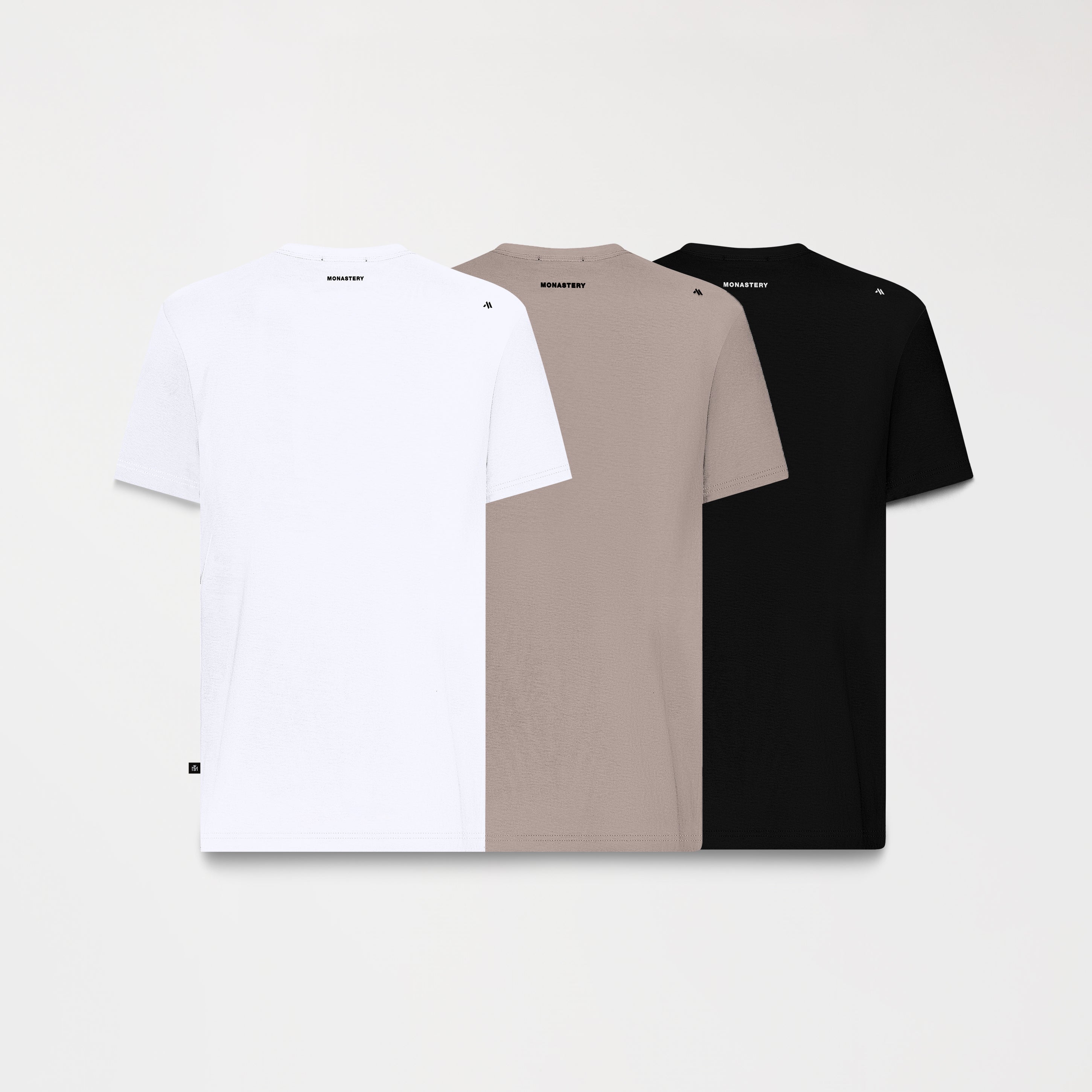 SKIP PACK T-SHIRT MEN BLACK- WHITE- TAUPE GRAY