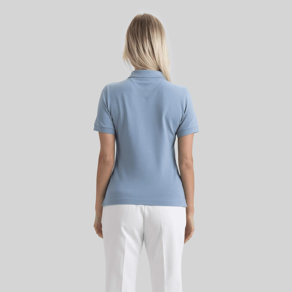 SUZUKA T-SHIRT POLO WOMEN FADED DENIM - Monastery