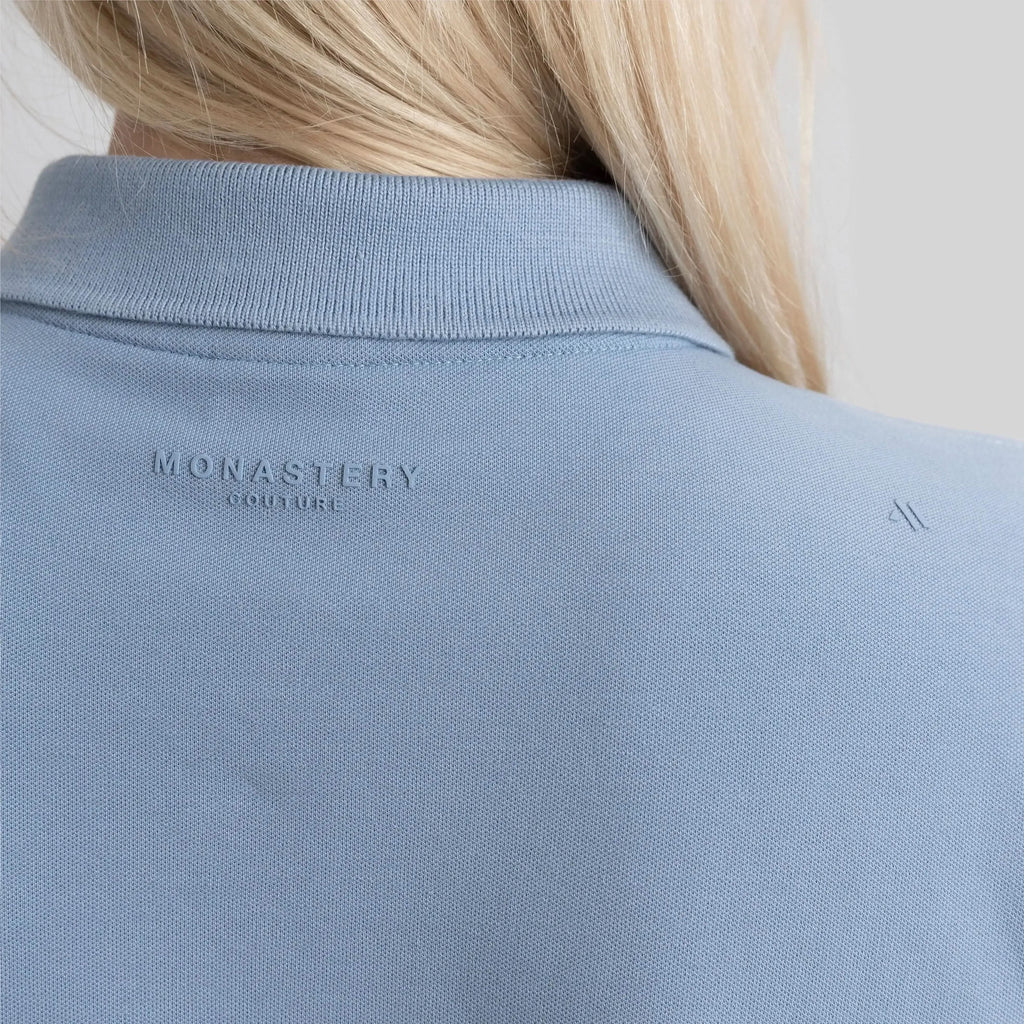 SUZUKA T-SHIRT POLO WOMEN FADED DENIM - Monastery