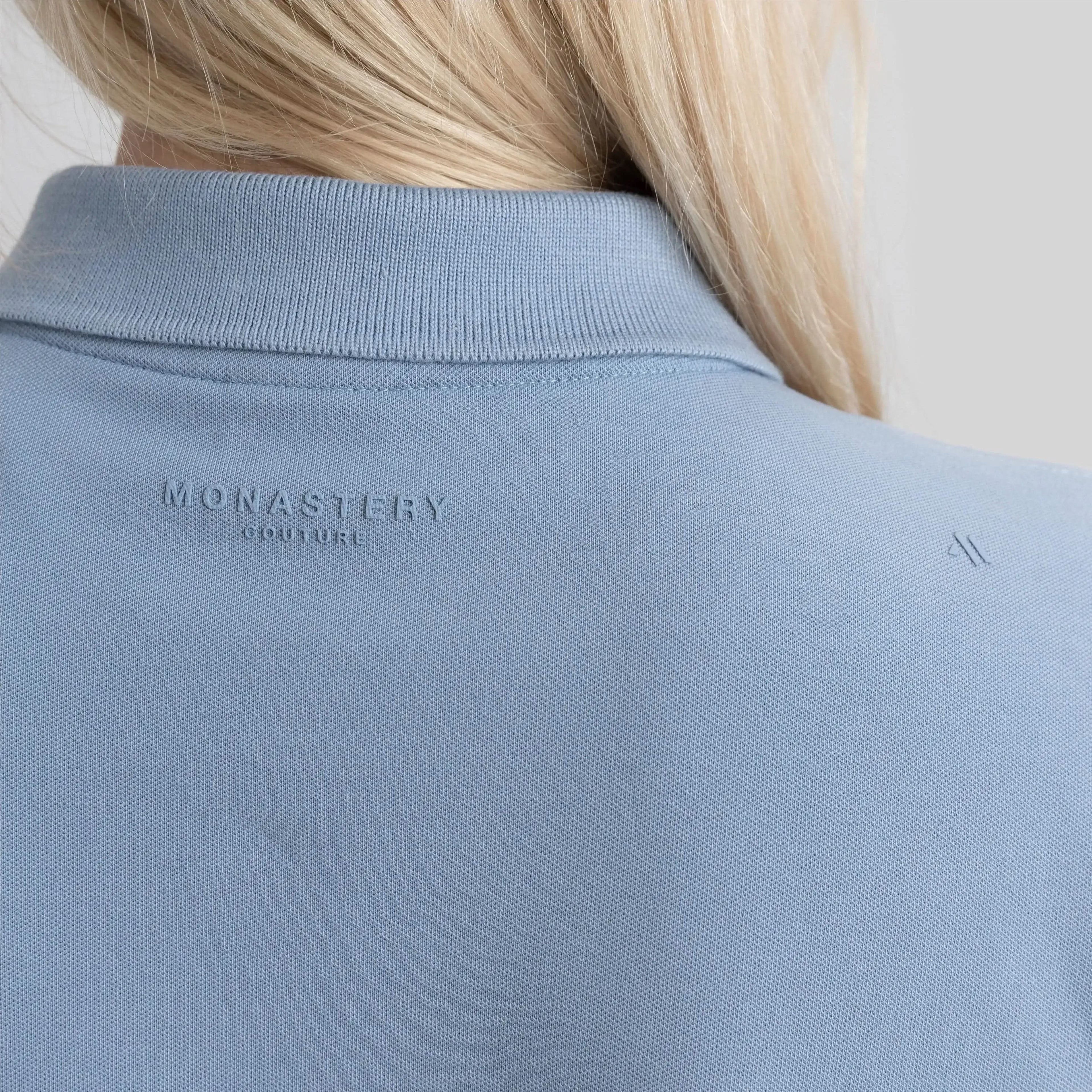 SUZUKA T-SHIRT POLO WOMEN FADED DENIM - Monastery