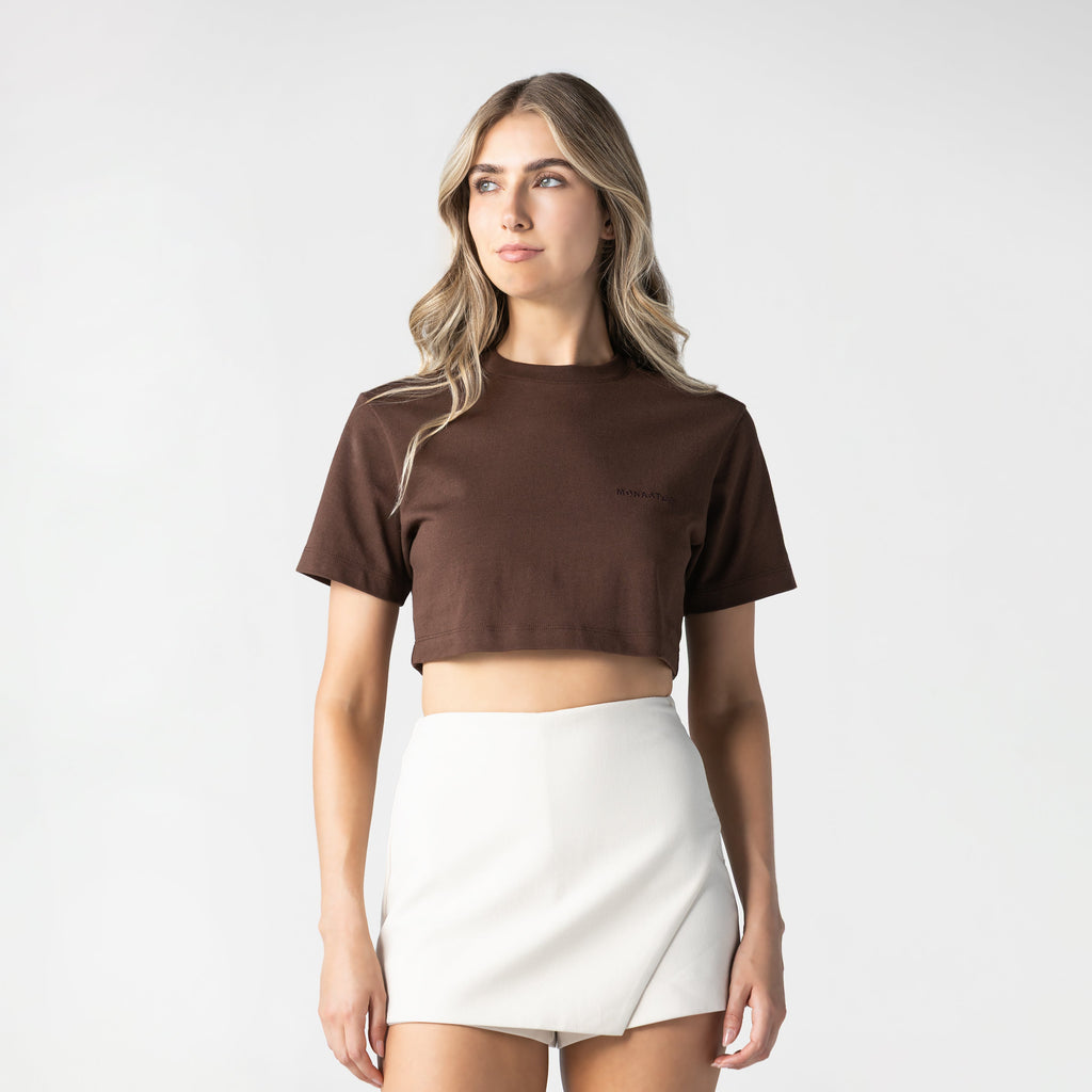 TORR CROP TOP WOMEN BROWN