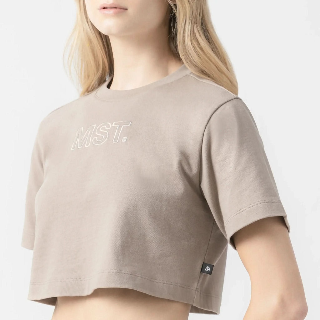 AMAL CROP TOP WOMEN TAUPE GRAY - Monastery | Tienda Oficial Colombia