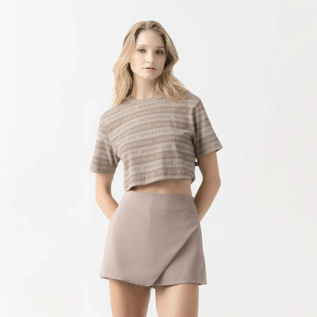 ASH CROP TOP WOMEN TAUPE GRAY - Monastery | Tienda Oficial Colombia