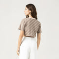 BRITANIA CROP TOP WOMEN TAUPE GRAY