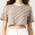 BRITANIA CROP TOP WOMEN TAUPE GRAY