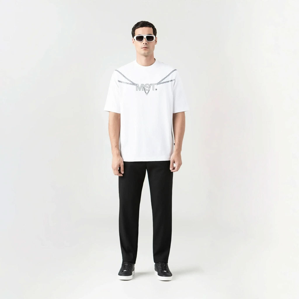 CHAINS T - SHIRT OVERSIZED MEN WHITE - Monastery | Tienda Oficial Colombia