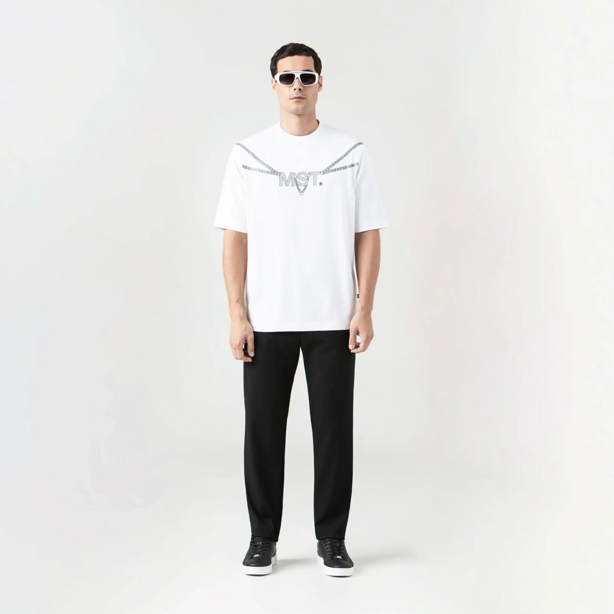 CHAINS T - SHIRT OVERSIZED MEN WHITE - Monastery | Tienda Oficial Colombia