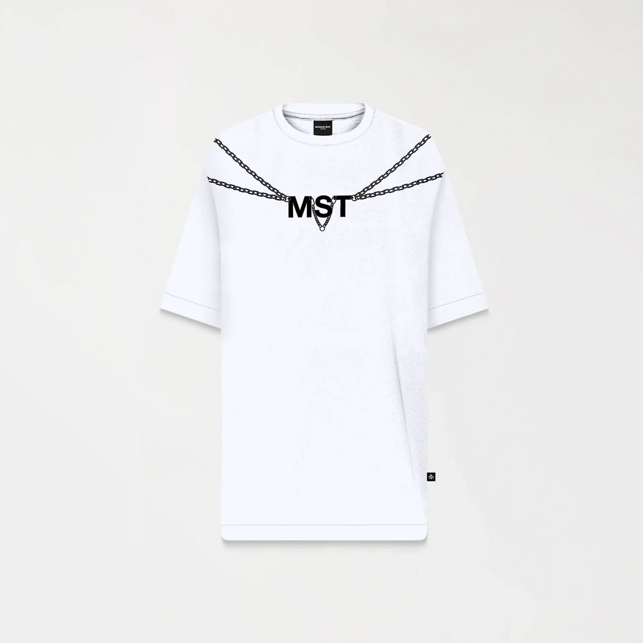 CHAINS T - SHIRT OVERSIZED MEN WHITE - Monastery | Tienda Oficial Colombia