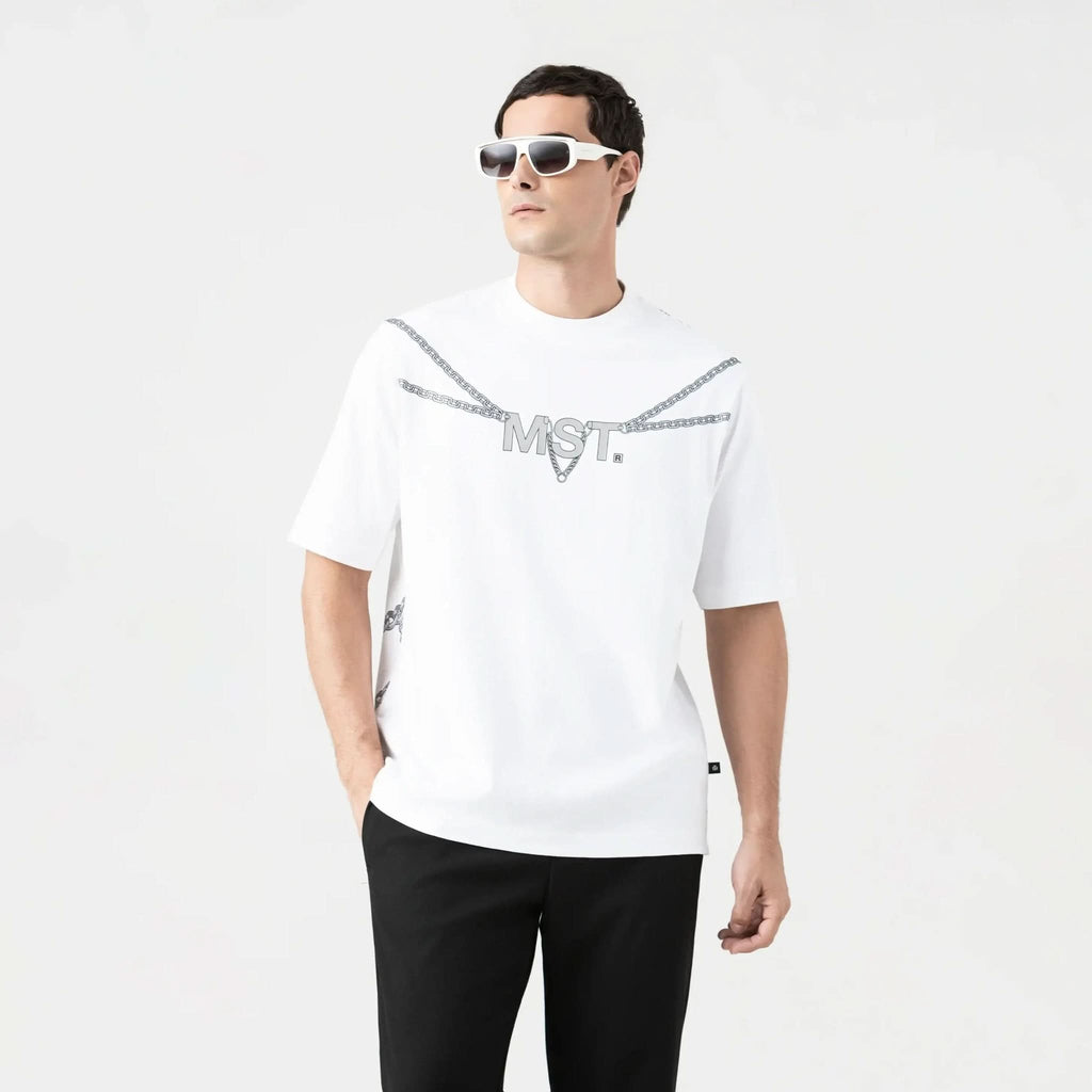 CHAINS T - SHIRT OVERSIZED MEN WHITE - Monastery | Tienda Oficial Colombia