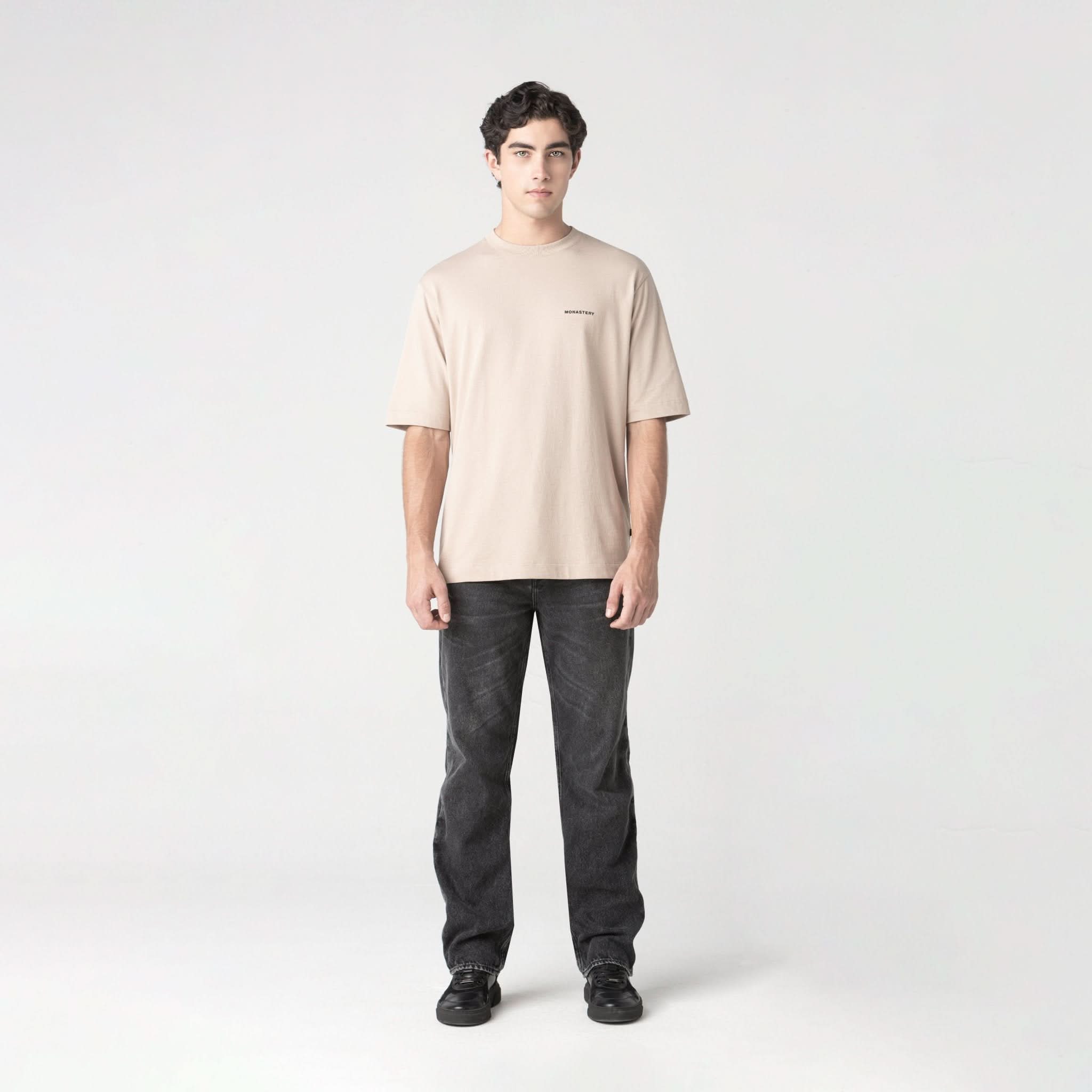 DENWEN T - SHIRT OVERSIZED MEN SIMPLY TAUPE - Monastery | Tienda Oficial Colombia
