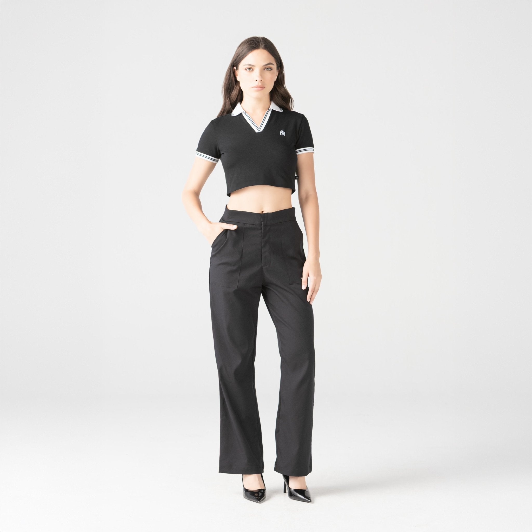 ELENTH CROP TOP WOMEN BLACK - Monastery | Tienda Oficial Colombia