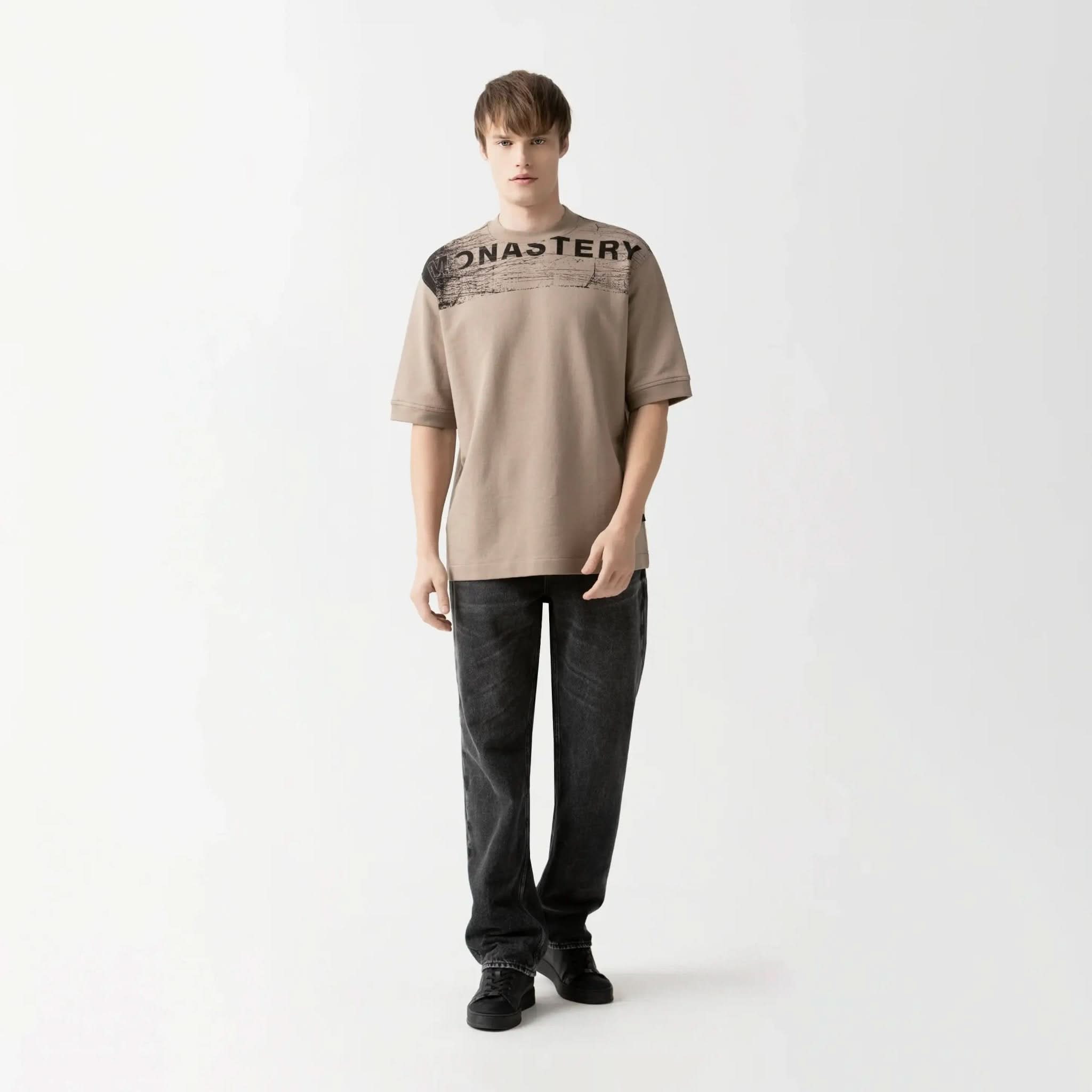 GIBBON T - SHIRT OVERSIZED MEN TAUPE GRAY - Monastery | Tienda Oficial Colombia