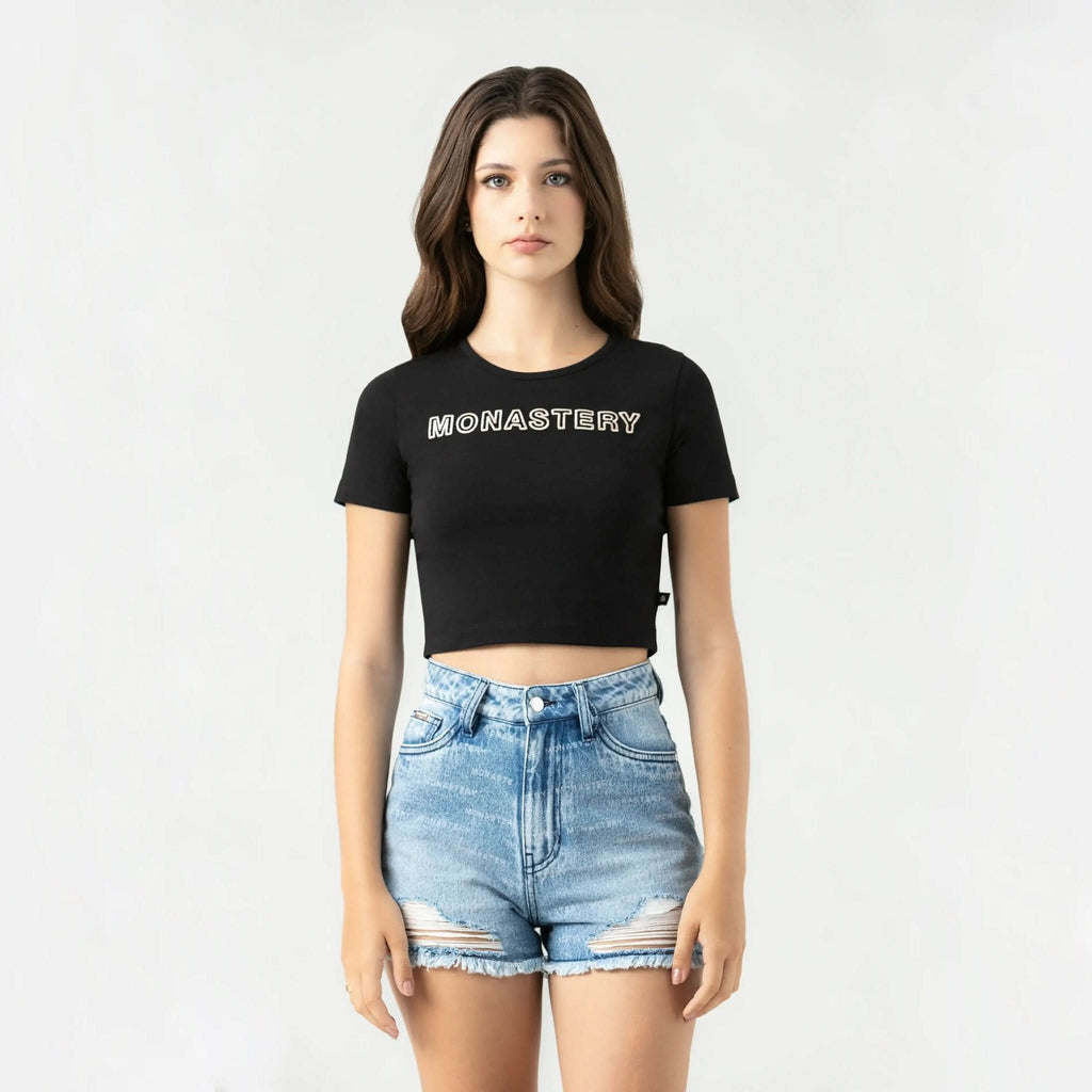 KAIA CROP TOP WOMEN BLACK - Monastery | Tienda Oficial Colombia
