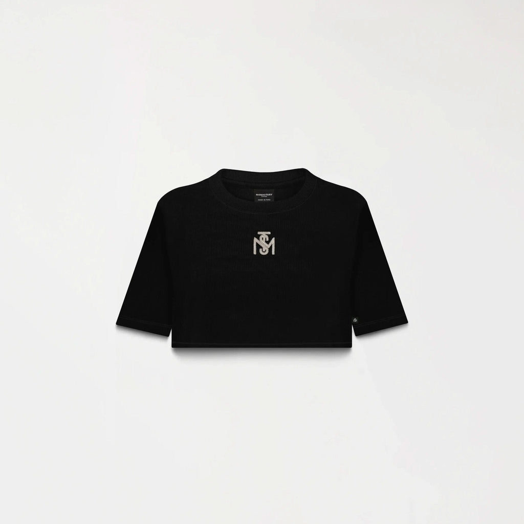 OLWYN CROP TOP WOMEN BLACK METEORITE L/G - Monastery | Tienda Oficial Colombia
