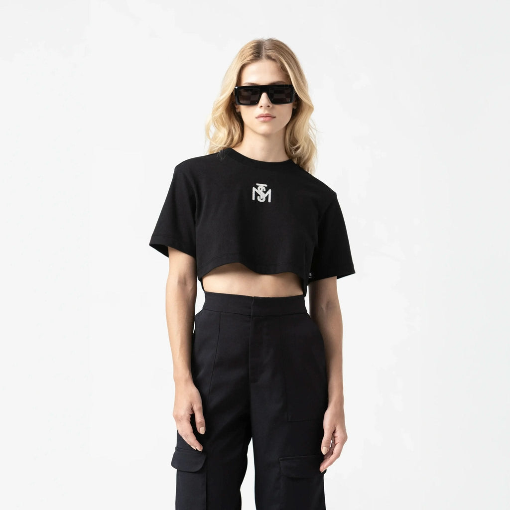 OLWYN CROP TOP WOMEN BLACK METEORITE L/G - Monastery | Tienda Oficial Colombia