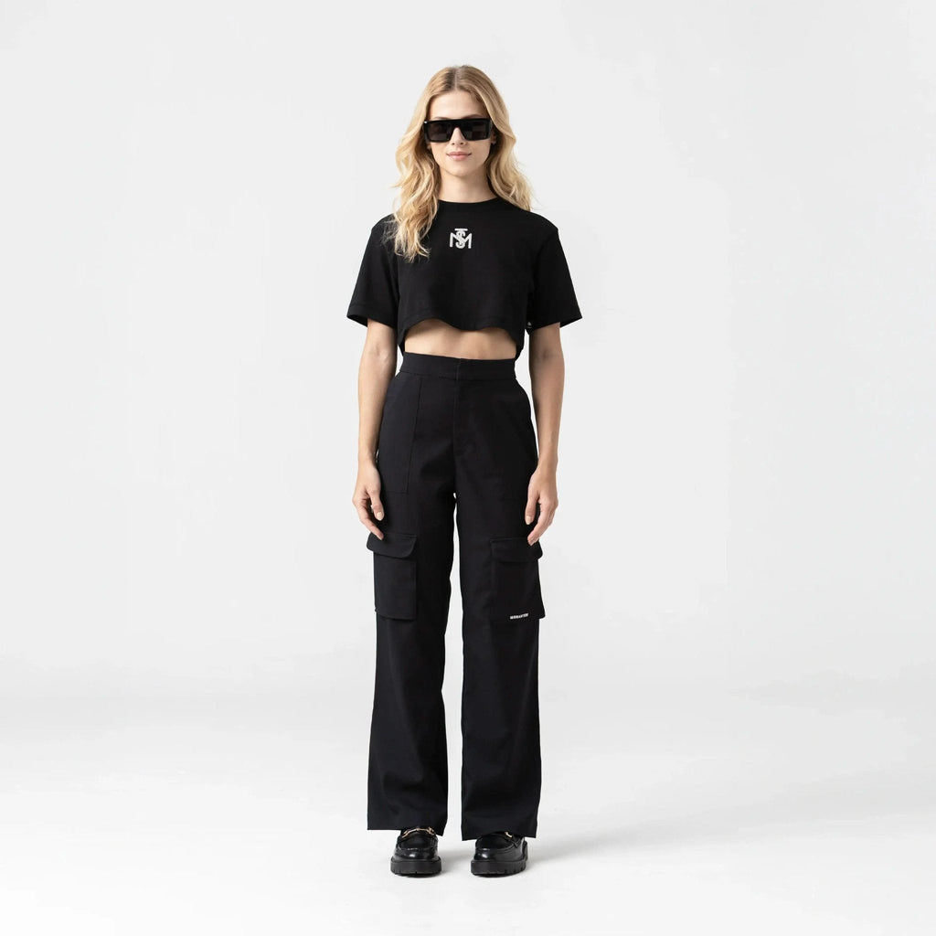 OLWYN CROP TOP WOMEN BLACK METEORITE L/G - Monastery | Tienda Oficial Colombia