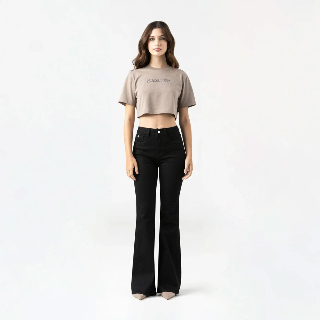 ROISIN CROP TOP WOMEN TAUPE GRAY - Monastery | Tienda Oficial Colombia