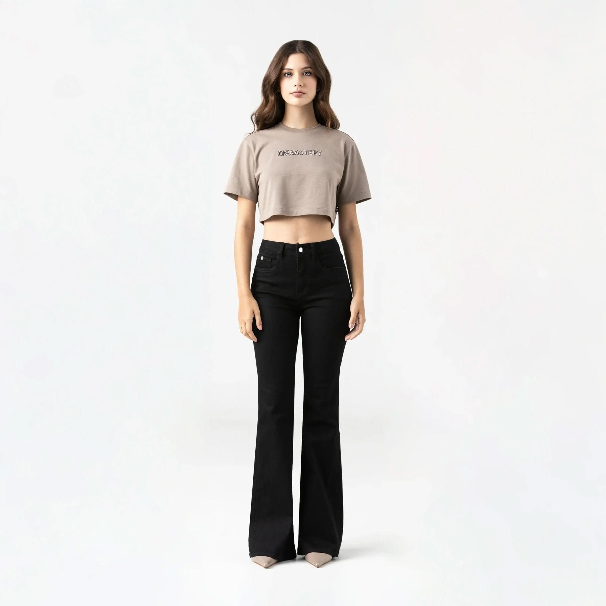 ROISIN CROP TOP WOMEN TAUPE GRAY - Monastery | Tienda Oficial Colombia