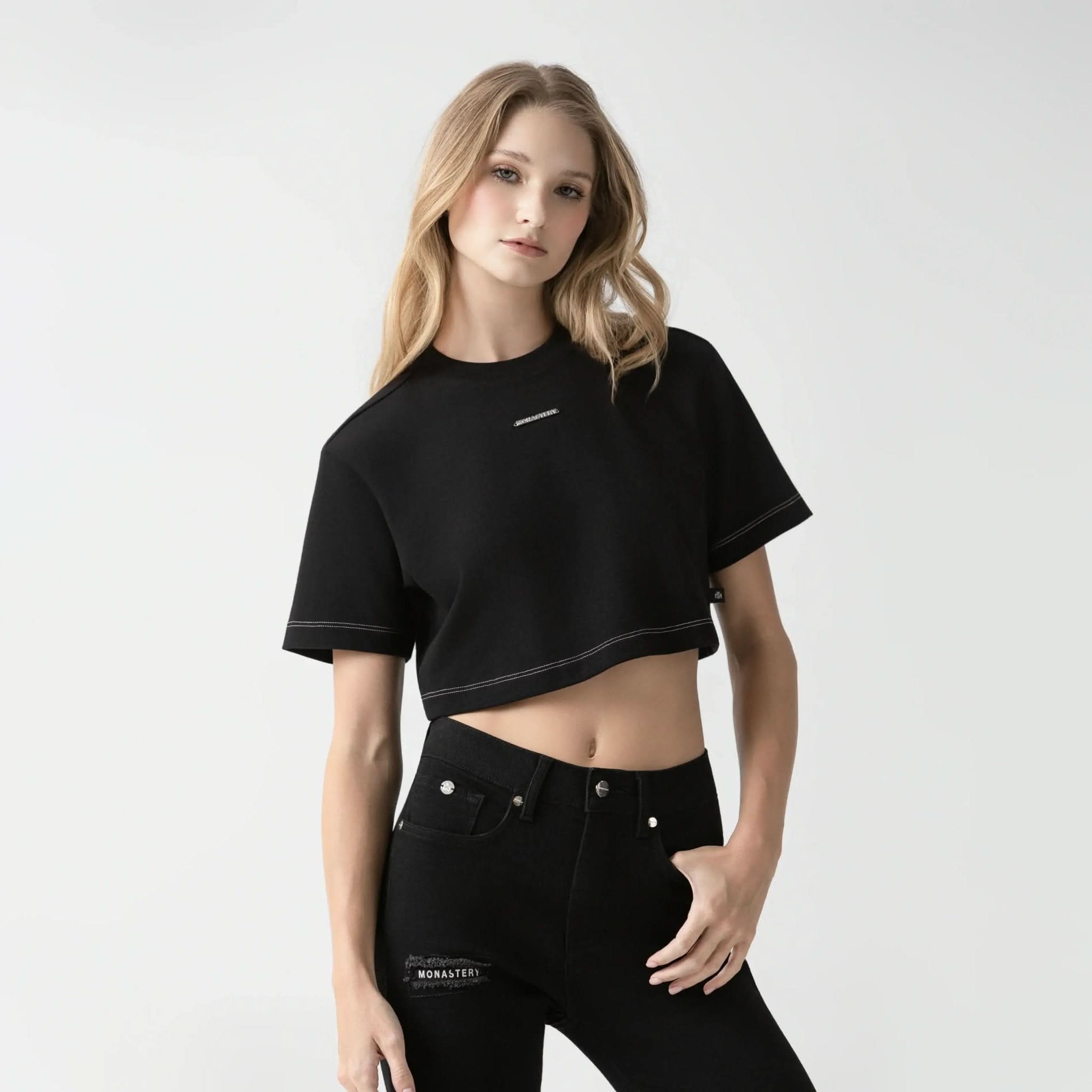 SAVANNA CROP TOP WOMEN BLACK - Monastery | Tienda Oficial Colombia