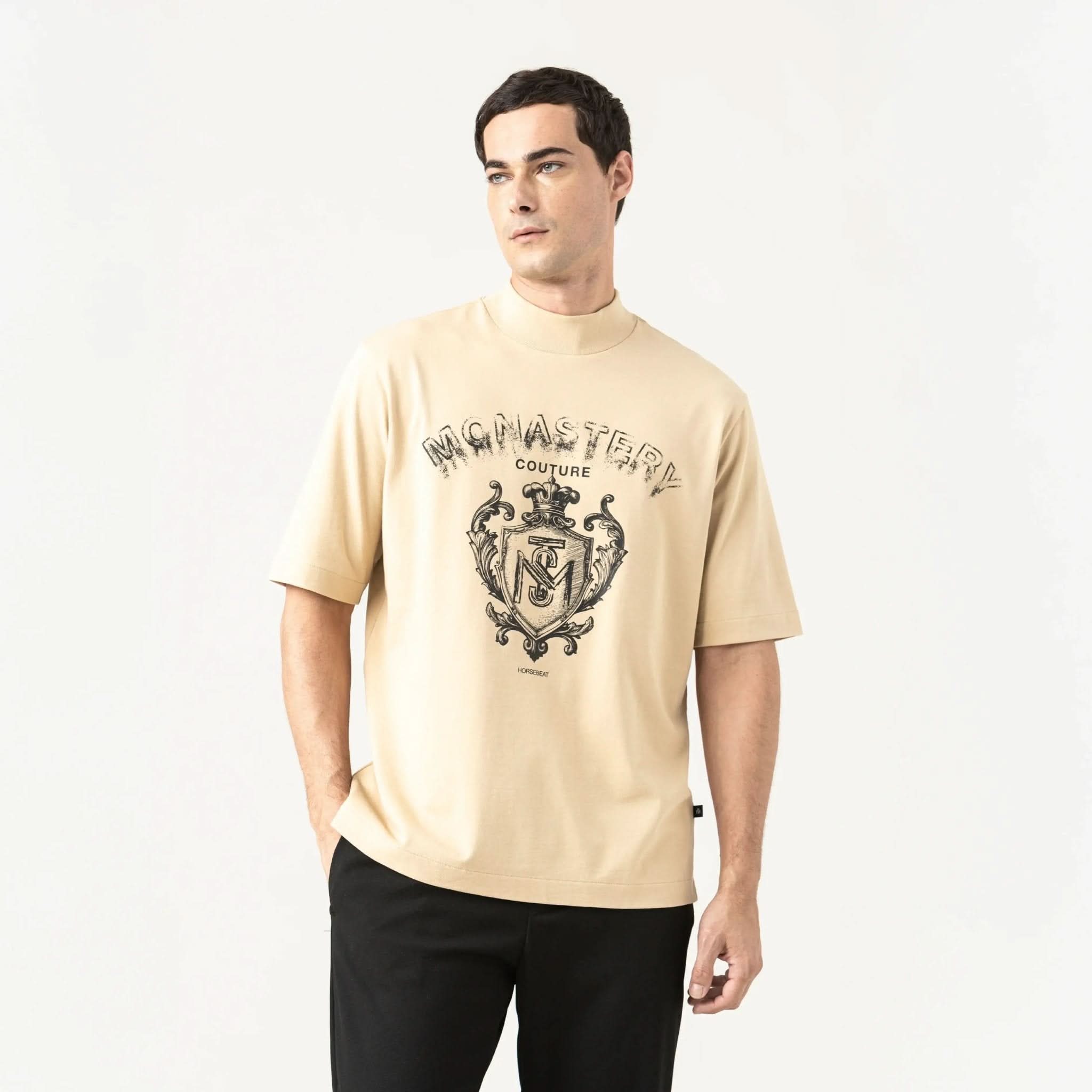 SHEVAL T - SHIRT OVERSIZED MEN IRISH CREAM - Monastery | Tienda Oficial Colombia