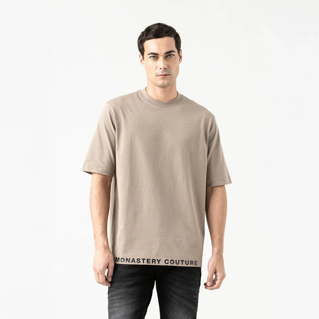 TUCKER T - SHIRT OVERSIZED MEN TAUPE GRAY - Monastery | Tienda Oficial Colombia