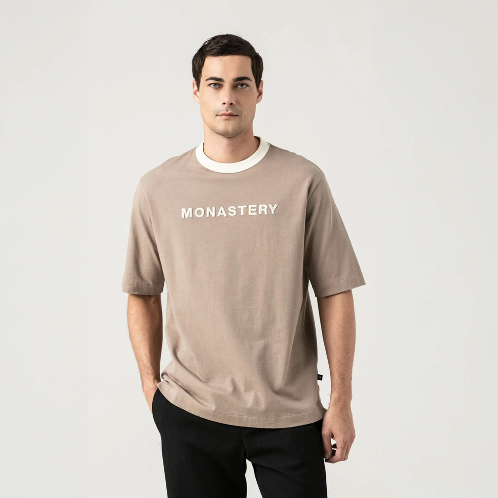 WARMBLOOD T - SHIRT OVERSIZED MEN TAUPE GRAY - Monastery | Tienda Oficial Colombia