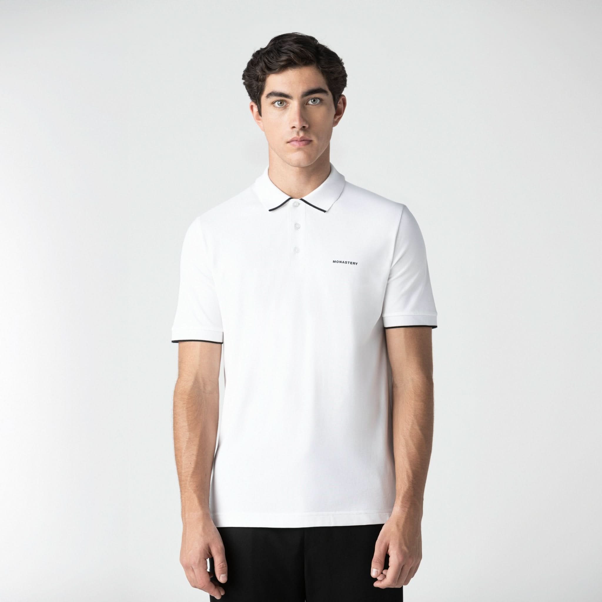 WHEELER POLO MEN WHITE - Monastery | Tienda Oficial Colombia
